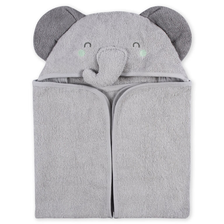 Koala Baby - Serviette à Capuche Tissées Éléphant Gris