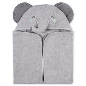 Koala Baby - Grey Elephant Woven Hooded Towel and Mitt