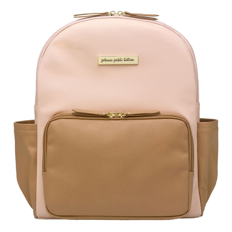 Petunia Pickle Bottom - District Backpack 5 Piece Set in Blush/Camel - Leatherette Backpack Diaper Bag