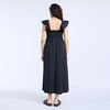 Motherhood Robe Midi Smockée À Manches À Volants-Noire-M