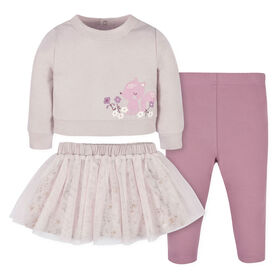 Gerber Childrenswear - Ensemble 3 pièces haut, tutu et legging Woodland pour bébé