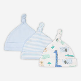 Rococo 3 Pack Knotted Hat Blue 0/6M