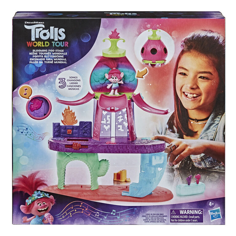 DreamWorks Trolls World Tour Blooming Pod Stage Musical Toy, Plays 3 Different Songs