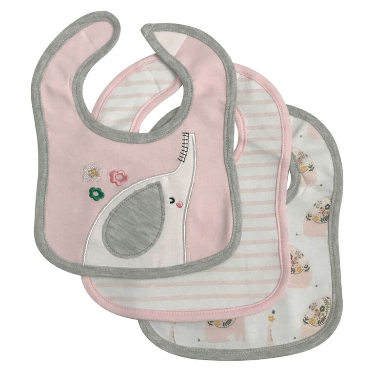 Koala Baby - 3 Pk Jersey Bavoir 3D Rose Zen Elephant