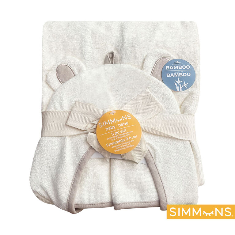 Simmons Set De Bain En Bambou 3 Pièces Crème/Taupe