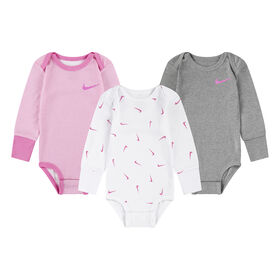 Nike 3 Pack Bodysuit Set - Grey