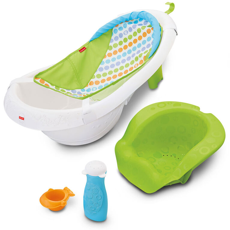 Fisher-Price 4-in-1 Sling 'n Seat Tub Baby to Toddler Bath with 2 Toys, Pacific Pebble