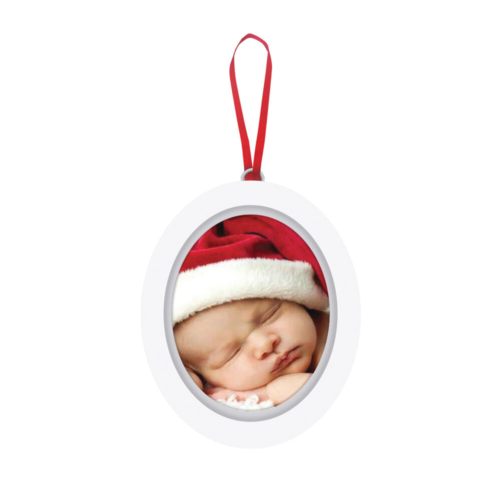 Red Oval Frame 1st Christmas Ornament