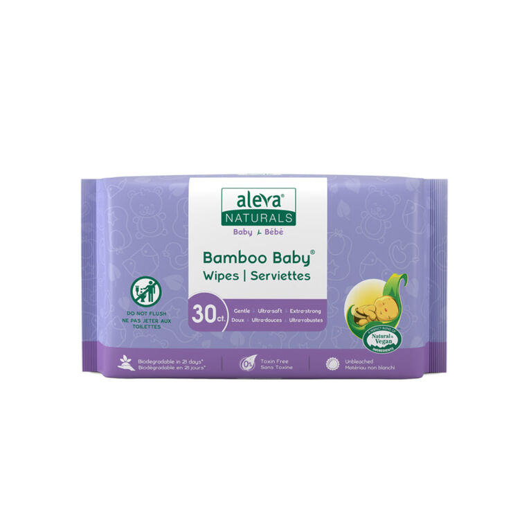 Aleva Naturals Bamboo Wipes, 30 Count