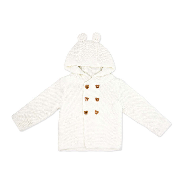 Baby Mode 2 Piece Hooded Knit Set:Cream
