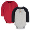 Gerber Childrenswear - Lot de 2 bodys - Rouge Noir Gris 6-9 mois