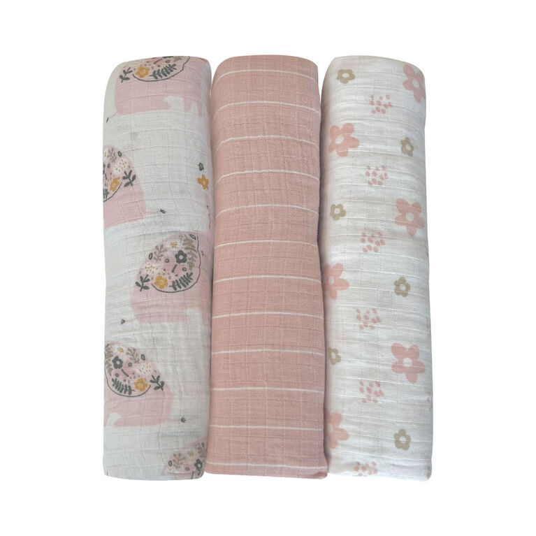 Koala Baby - 3 Pk Zen Elephants Muslin Swaddle