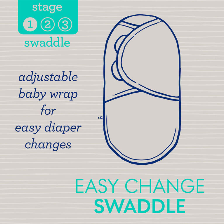 SwaddleMe Easy Change 3PK Swaddle LITTLE BEES STAGE 1
