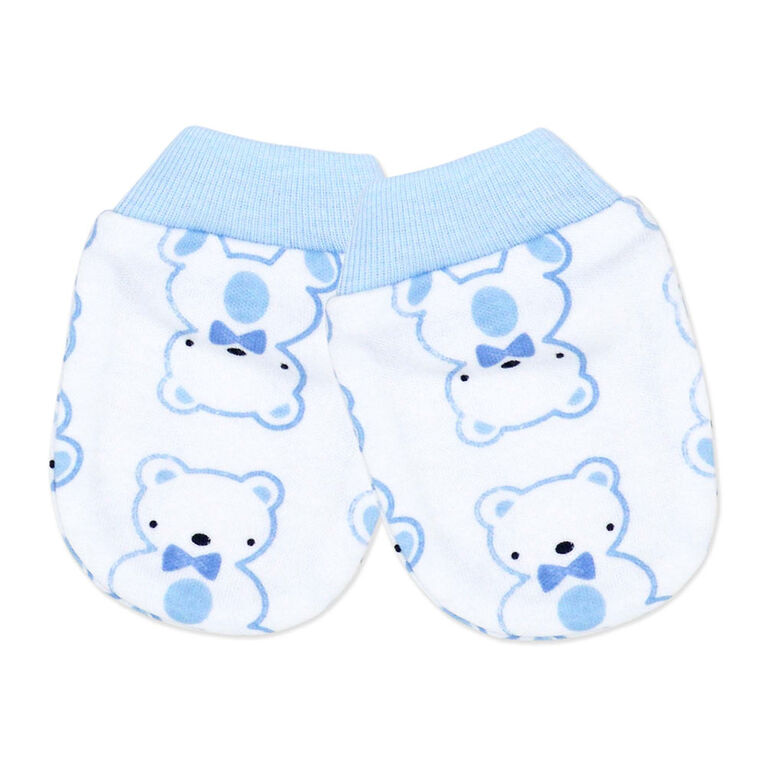 Rock a Bye Baby 5 Piece Ribbed Velour Set: Blue Bear
