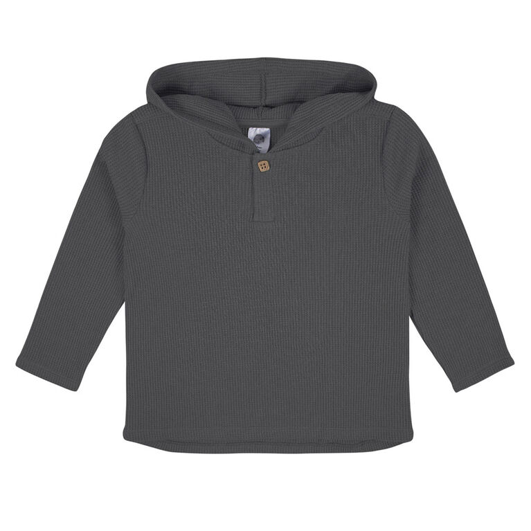 Gerber Childrenswear - 2-Piece Toddler Charcoal Waffle Knit Hoodie & Jogger Set 3T