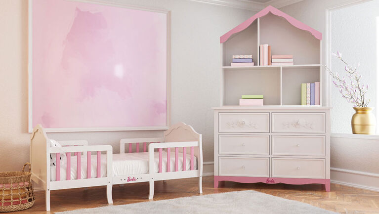 Lit pour tout-petit Barbie Blanc & Rose