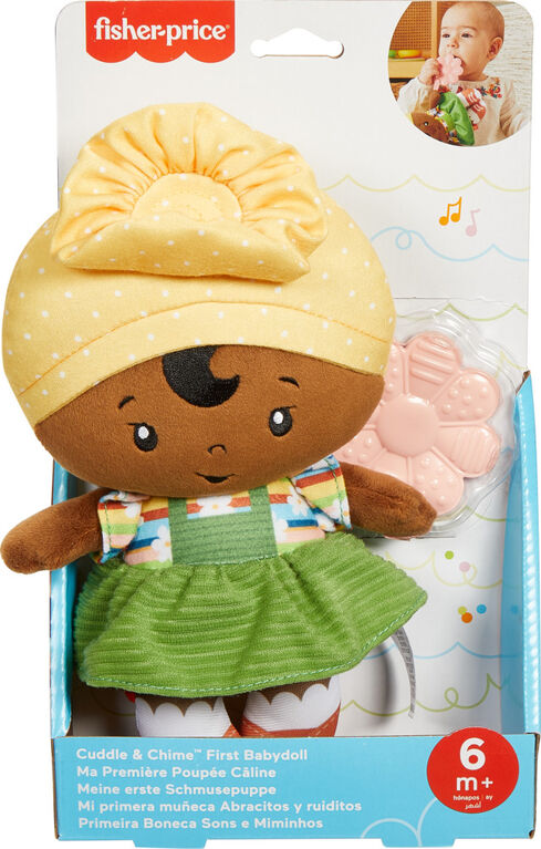 Fisher-Price Jouet sensoriel pour bébé Ma Première Poupée Câline