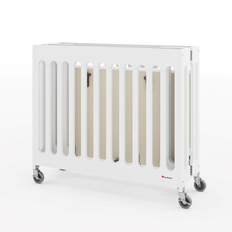 Mini Compact Crib with Mattress, White