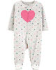 Carter's Heart 2-Way Zip Cotton Sleep & Play - Grey, 9 Months