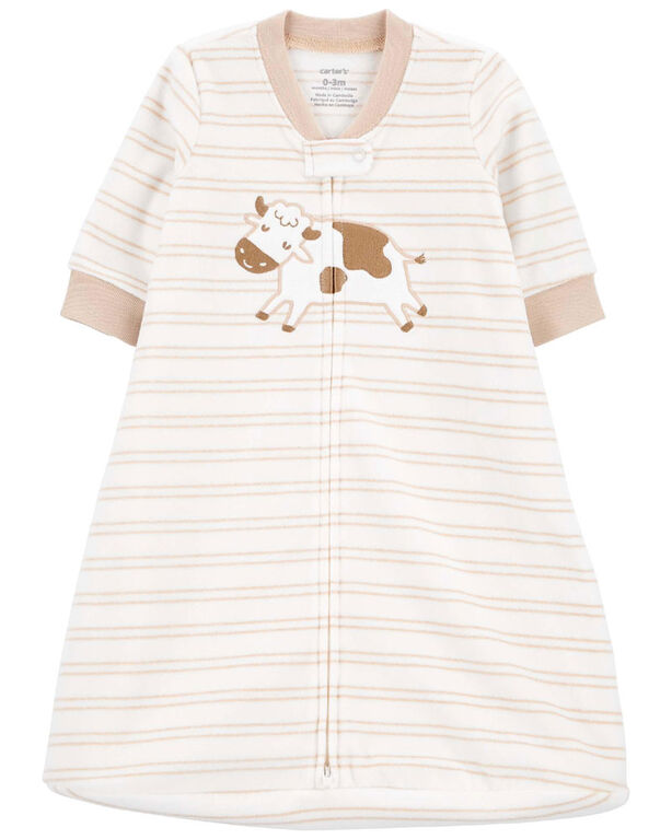 Carter's Two Way Zip Fleece Wearable Blanket Ivory 0-3M