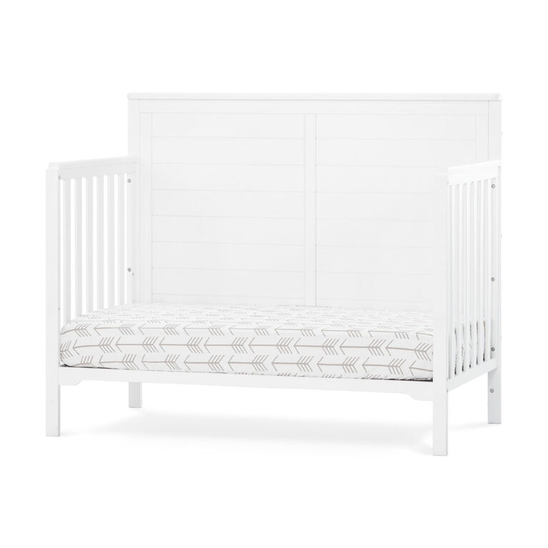 Forever Eclectic by Child Craft Wilmington Flat Top 4-in-1 Convertible Crib, Matte White