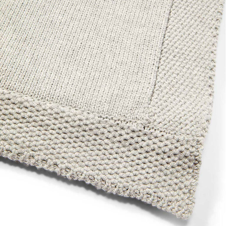Baby Mode Signature Grey Knit Blanket with Border