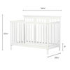 Little Smileys Modern Baby Crib - Adjustable Height Mattress with Toddler Rail Pure White