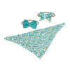 Amor Bebe Bavoir réversible en mousseline 3 pièces avec 2 bandeaux Ensemble : aqua daisy