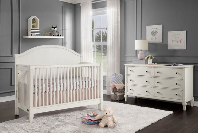 Commode à 6 tiroirs Oxford Baby Elizabeth en blanc rétro - Notre exclusivité