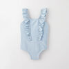 ruffle swimsuit, 9-12m - light blue stripe