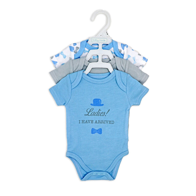 Baby Mode Paquet de 3 Bodys : monsieur bleu
