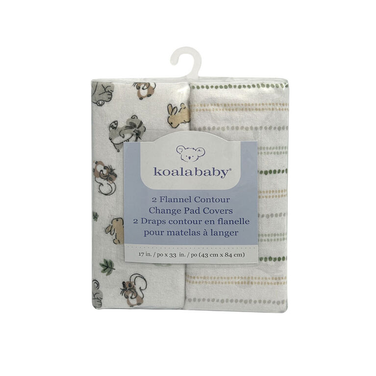 Koala Baby 2 pack flannel change pad cover Woodland