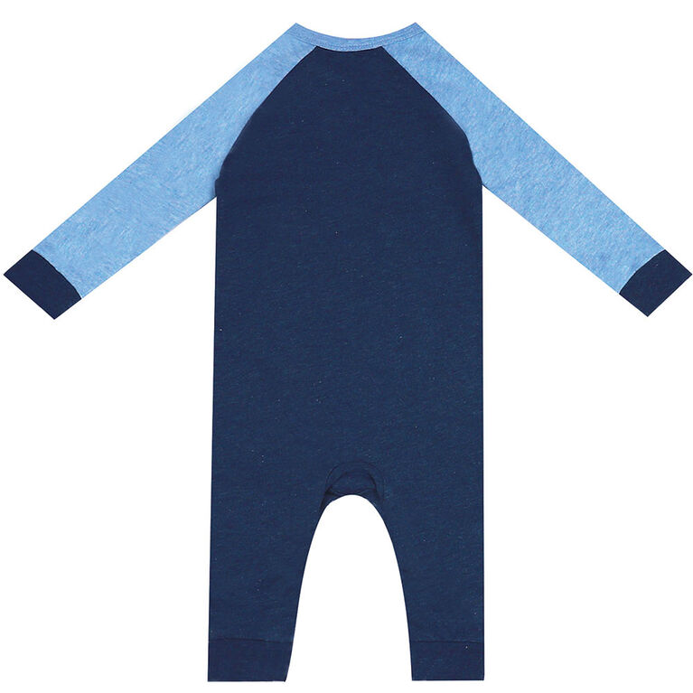 earth by art & eden - Nate Animal Pocket Coverall - Navy Heather, Newborn