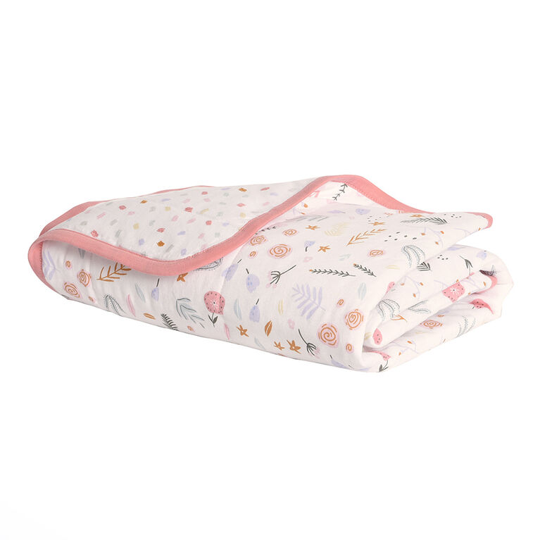Baby's First by Nemcor Couverture matelassée en jersey de coton, fleurie