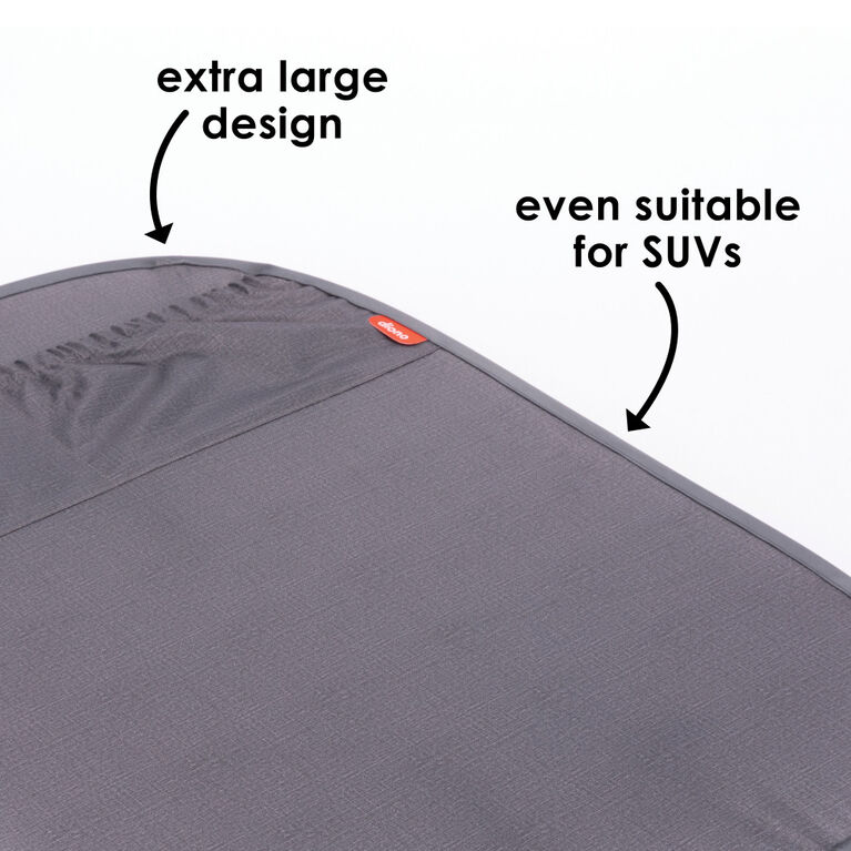 Diono Stuff 'n Scuff XL Kick Mat Back Seat Protector for Kids Feet With Storage Pocket, 100% Water Resistant for Protection of Your Upholstery from Dirt, Mud, Scratches, Gray