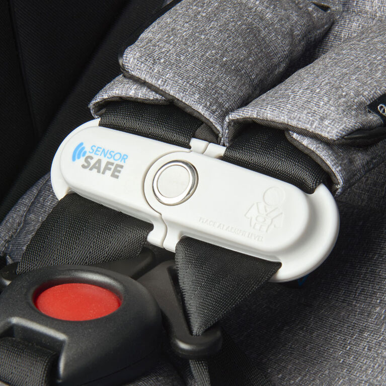 Siège d'auto pour bébés Evenflo GOLD SensorSafe LiteMax DLX avec patte de chargement SafeZone, Pierre de lune - Notre exclusivité