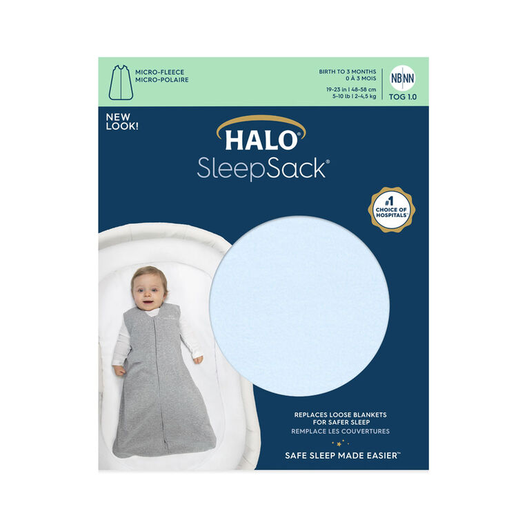 Gigoteuse HALO SleepSack - Micro Polaire - Bleu Petit 0-6 Mois