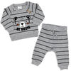 Baby Mode Grey 3 Piece Jogger Set: Brave
