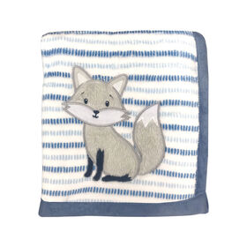 Couverture Avec Applique Sherpa Bleu/Gris Koala Baby - Renard