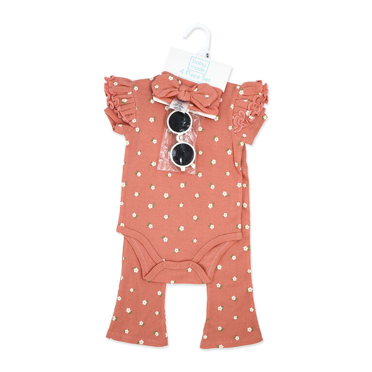 Mode bébé Ensemble pantalon pièces : corail floral