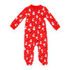 Baby Mode Grenouillère de Noël zippée en coton : Bonhomme de neige rouge 12M