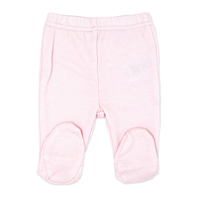 Naturelle 2 Piece Footed Pant Set: Pink