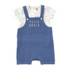 Home Grown Baby 3 Piece Dungaree Set : Blue 3-6M