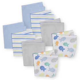 Koala Baby 8-Pack Washcloth, Blue Fish