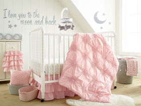 Ensemble de literie pour lit de b&eacute;b&eacute; 4 pi&egrave;ces Willow de Levtex - Rose