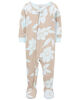 Carter's One Piece Floral 100% Snug Fit Cotton Footie Pajamas Taupe