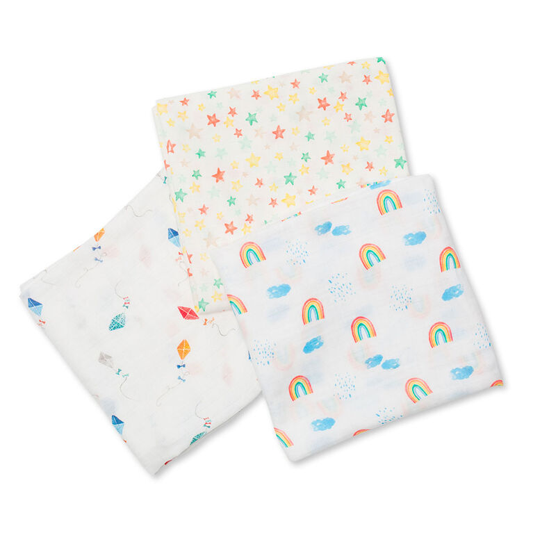 Lulujo 3Pk Bambou Swaddle Haut Dans Le Ciel Babies R Us Canada