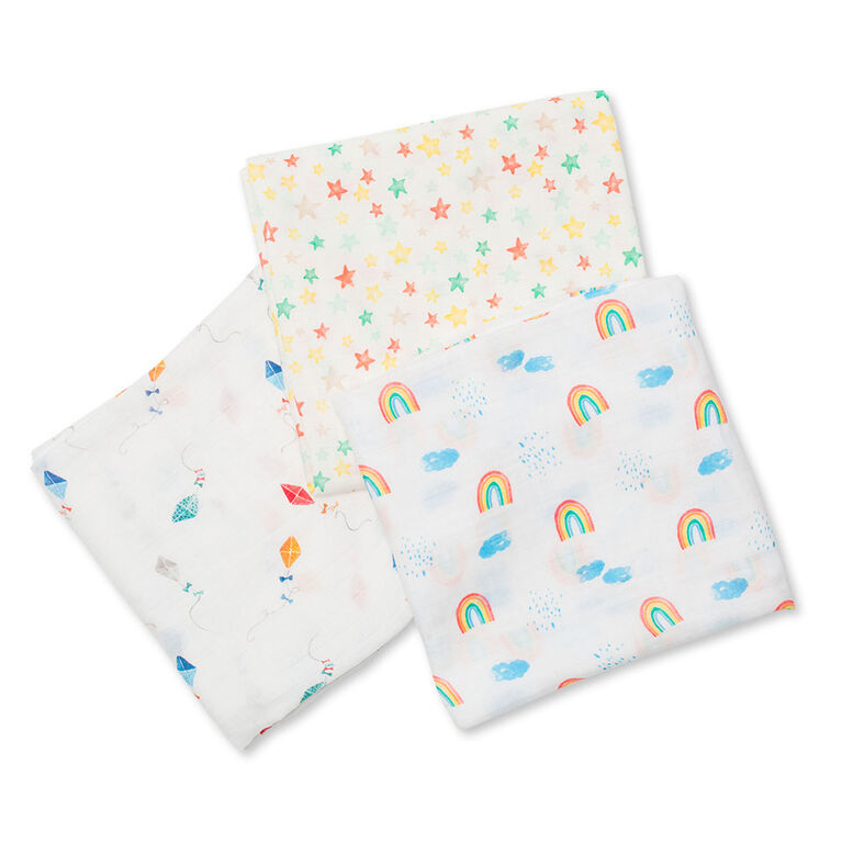 Lulujo - 3Pk Bamboo Swaddle - High In The Sky