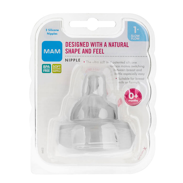 MAM Slow Flow Nipples, 2-Count