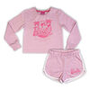 Barbie 2 Piece Long Sleeve Crewneck & Short Set - Pink 6X